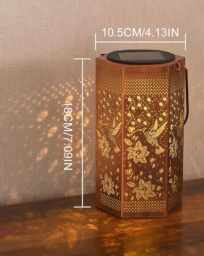 Hummingbird Solar Lantern Outdoor Waterproof - Birthday Gifts for Women Mom Grandma Men, Mothers Day Gifts, Solar Lights Outdoor Hanging Garden Decor for Outside, Patio, Yard, Lawn-VerdiqueGarden