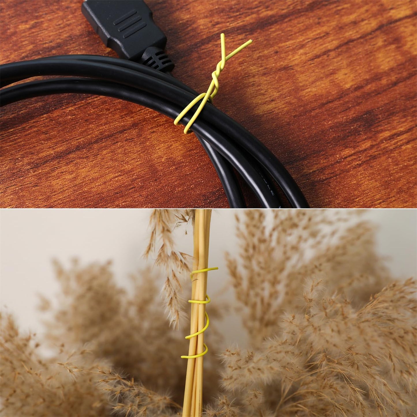 200 Pcs 6 inch Garden Twist Tie, Round Plastic Twist Ties for Plants, Vines and Wrapping Cords or Christmas Tree Gardening Plants Growth and Care, Office Home Cable Organization (Yellow)-VerdiqueGarden