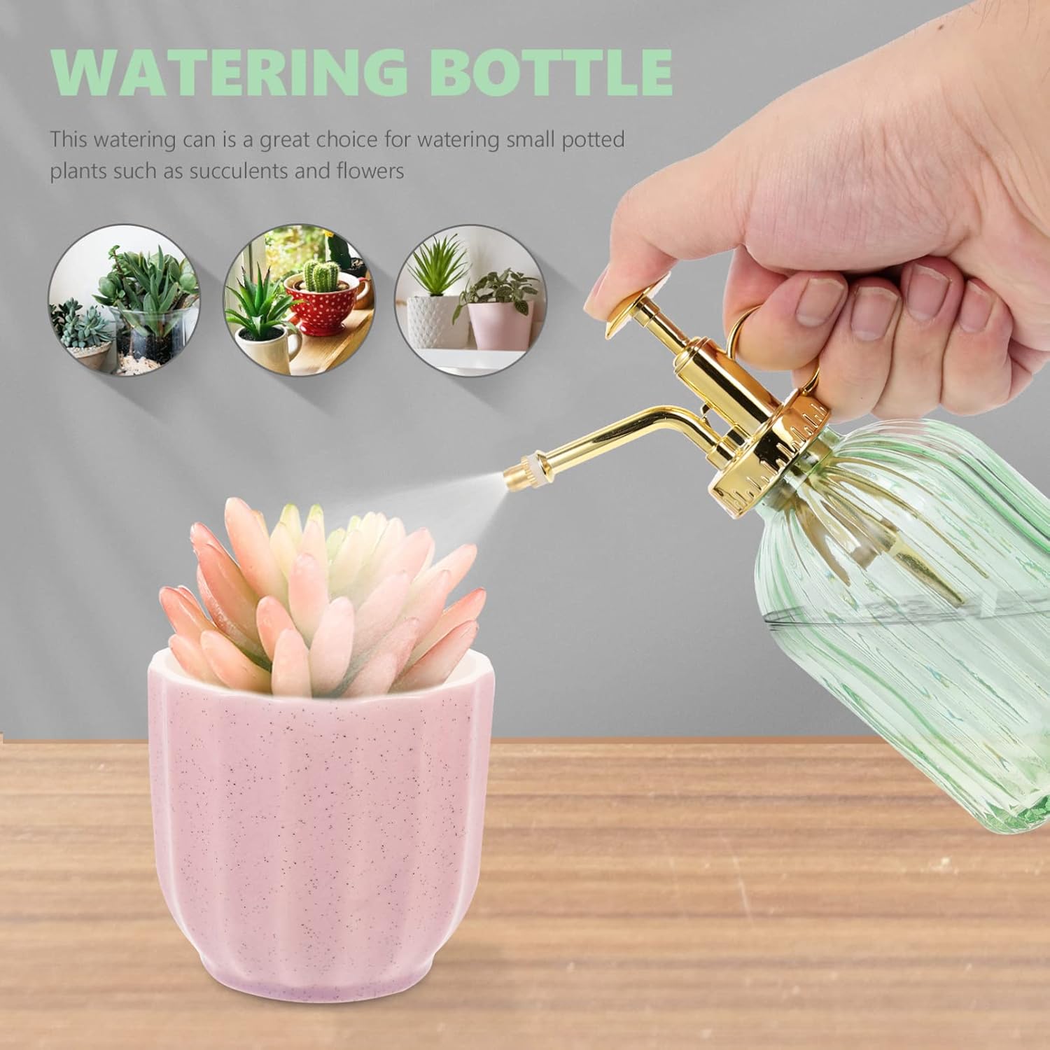Vintage Glass Watering Bottle Retro Plant Mister with Pump for Indoor and Outdoor Use for Plants Succulents and Bonsai Trees Charming Decoration-VerdiqueGarden