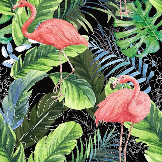 Hawaii Tropical Flamingo Palm Tree Peel and Stick Wallpaper Self Adhesive Removable Easy Peel Off Stick on Wall Paper for Bedroom Cabinet Renter-VerdiqueGarden