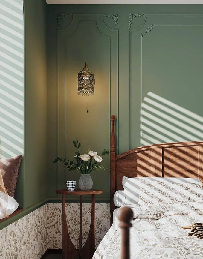 Dimoon 118''x17.7'' Green Peel and Stick Wallpaper Contact Paper Modern Self Adhesive Wall Paper Removable Renter Friendly Textured Solid Color Shelf Cabinet Vinyl Roll (118''x17.7'',Dark Green)-VerdiqueGarden