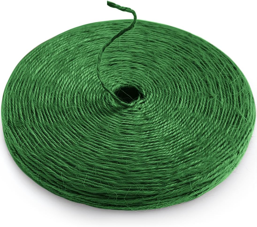 PerkHomy Garden Twine Strong Natural Jute 400 Feet Long Green Twine for Gardening Tomato Climbing Plant Tie Floristry Crafts Gift Wrapping Packing Decor (Green 2mm * 400feet)-VerdiqueGarden