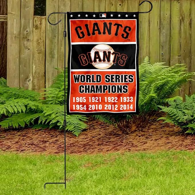 WinCraft Giants 8 Time Champions Garden Flag with Stand Holder Flagpole-VerdiqueGarden
