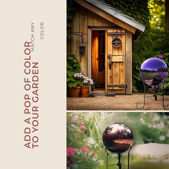 12" Tall Iron Gazing Ball Stand, Classic Stylelish Garden Hardware Metal holder for 8/10/12-Inch, Strong and Durable handmade Gazing Globe Display Stand Decoration for Outdoor, Home, Yards-VerdiqueGarden