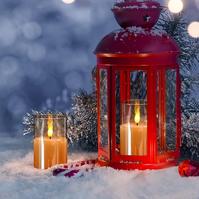 6Pack Glass Flickering Flameless Candles with Remote, 2"X3" Real Wax Votive Candles Battery Operated, Small Electric LED Candles for Wedding Home Decor, w/4 Timers+2 Lighting Modes [Gold]-VerdiqueGarden