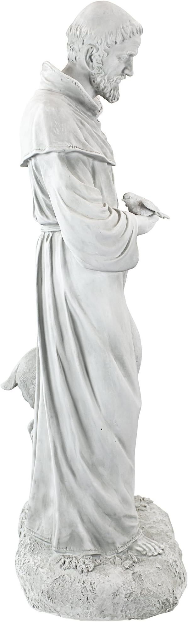 Design Toscano Francis of Assisi, Patron of Animals Religious Garden Decor Statue, 37 inches Tall, Cast Stone Resin, Antique Stone Finish-VerdiqueGarden