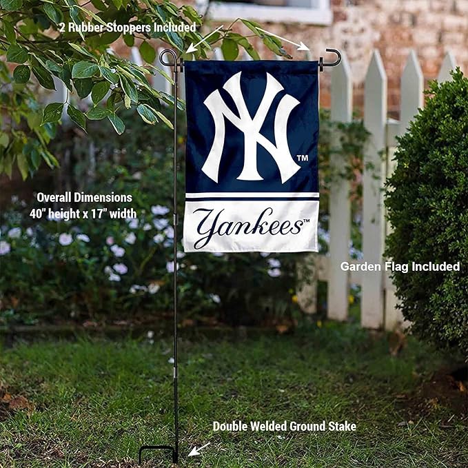 WinCraft NY Yankees Garden Flag with Stand Holder-VerdiqueGarden