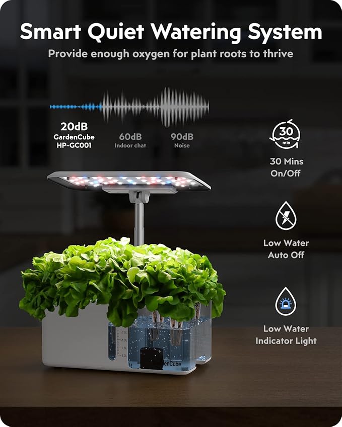 Hydroponics Growing System Garden: 8 Pods Indoor Herb Garden with Grow Light Plants Germination Kit Quiet Automatic Hydroponic Height Adjustable - Gardening Gifts for Women Kitchen White-VerdiqueGarden