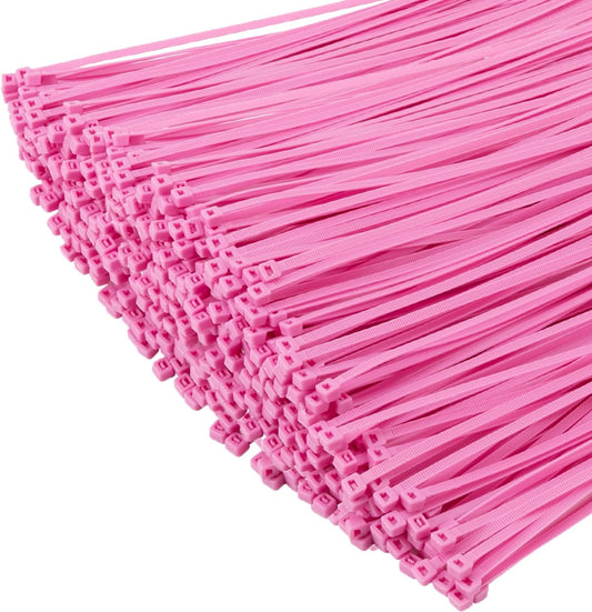 XINGO 1000 PCS Pink Zip Ties 12 Inch, 60 LBS Tensile Strength, Self-Locking Nylon Plastic Nylon PA66 Wire Ties for Indoor and Outdoor Use-VerdiqueGarden