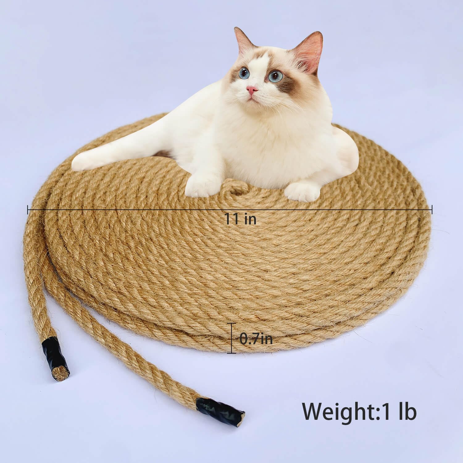 Jute Rope, 55 Feet 8mm Heavy Duty Twine - Perfect for Cat Scratching Posts, Crafts, Bundling, Gardening Decor and Hanging (8mm*55ft)-VerdiqueGarden