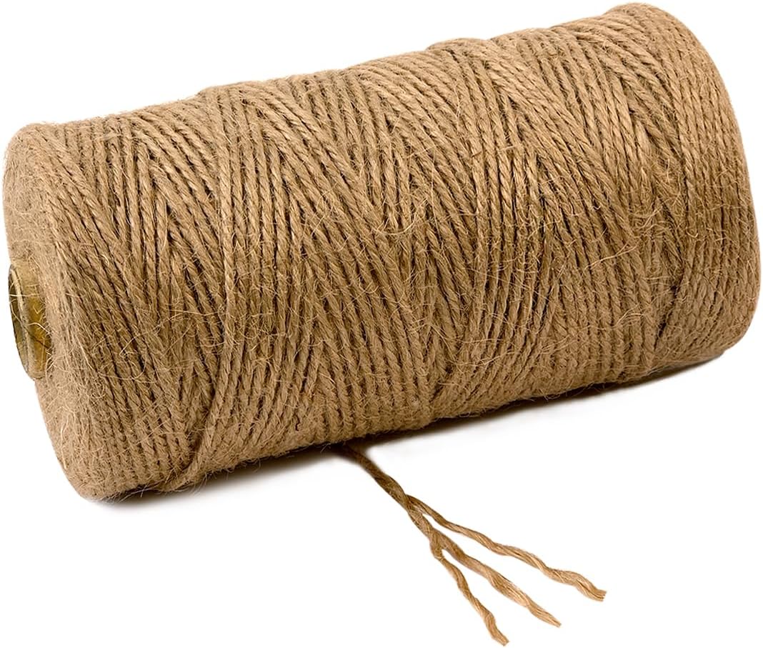 PerkHomy Garden Twine Strong Natural Jute 720 Feet Long Brown Twine for Gardening Tomato Climbing Plant Tie Floristry Crafts Gift Wrapping Packing Decor (Brown 2.5mm * 720feet)-VerdiqueGarden