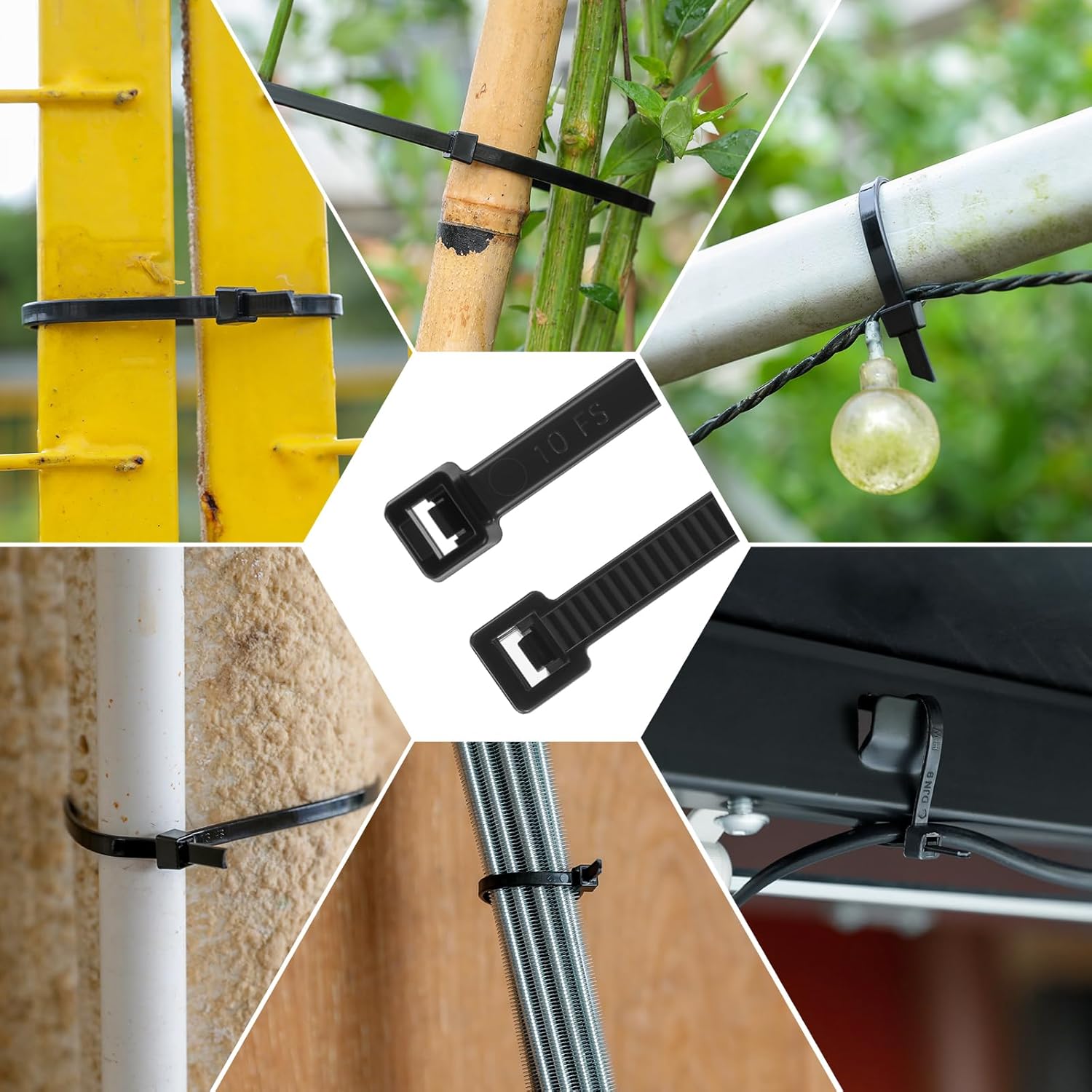 18 Inch Anti Withdrawal Zip Ties 100 LBS Tensile Strength Heavy Duty Cable Wire Ties With Self-Locking Adjustable More Durable Nylon Tie Wraps for Indoor Outdoor（100 Pack）-VerdiqueGarden