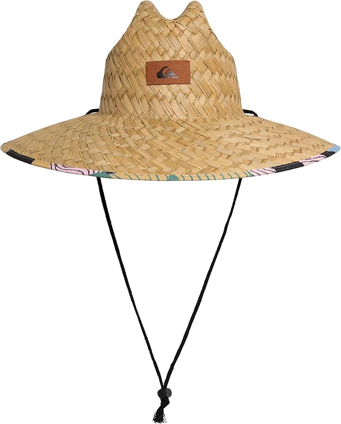 Quiksilver Men's Wide Brim Outdoor Lifeguard Straw Sun Hat-VerdiqueGarden