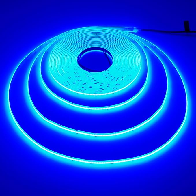 32.8ft(10M) DC 24V Blue COB LED Strip Light IP65 Waterproof 3840LEDs Uniform Glow Dotless Flexible LED Tape Lights for DIY Garden Backyard Hallways Stairs Decoration(No Power Supply)-VerdiqueGarden