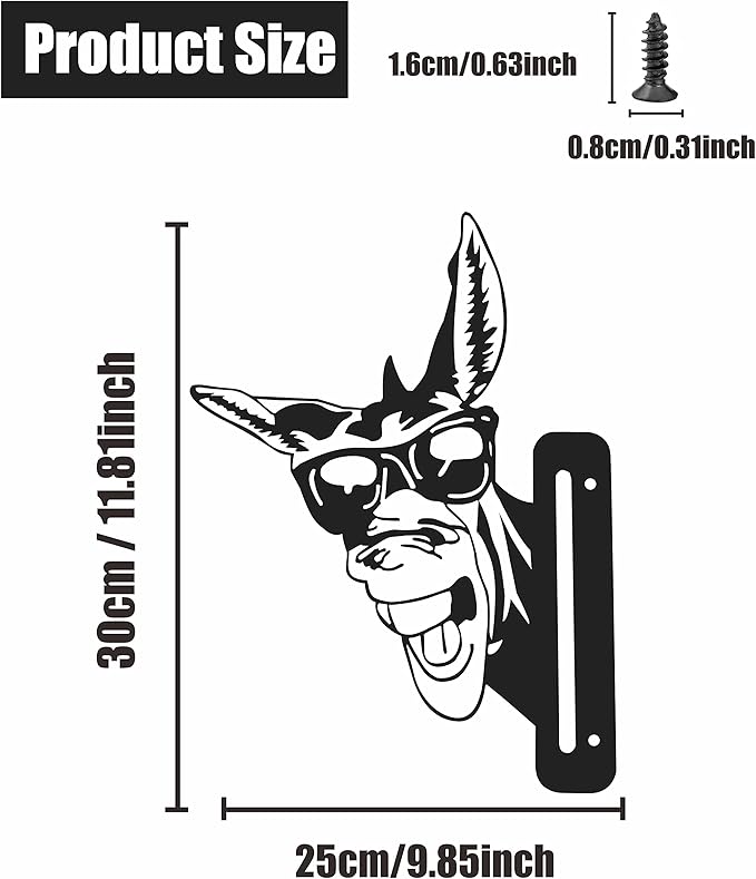 Peeping Donkey Metal Art Farm Garden Decor Garden Fence Decoration Outdoor Decoration for Farmhouse,Yard,Lawn-VerdiqueGarden