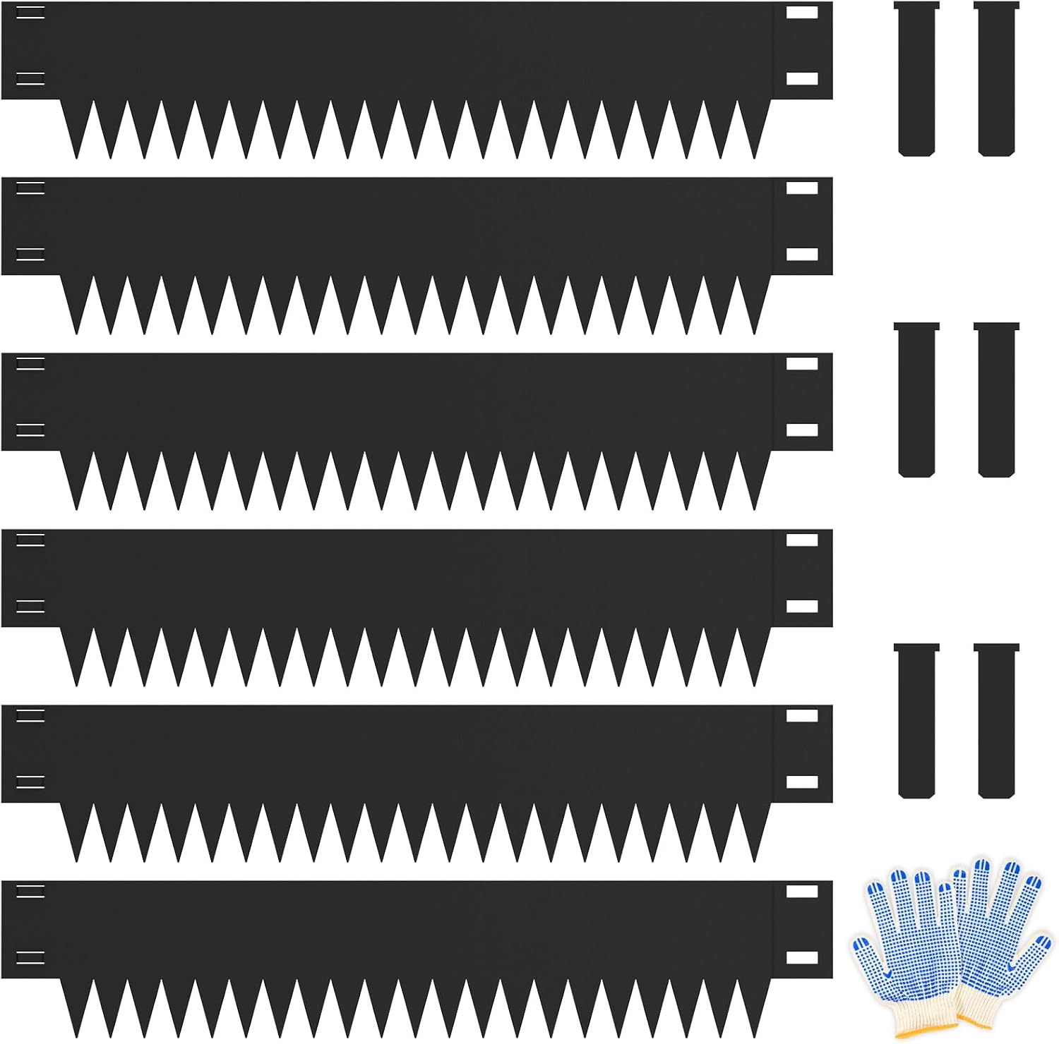 10 Inch Steel Garden Edging Borders, 40" L x 10" H Strips Metal Landscape Edging - Bendable Metal Edging with 6 Clips Edge for Landacaping Lawn Yard (20Ft Total, Black)-VerdiqueGarden