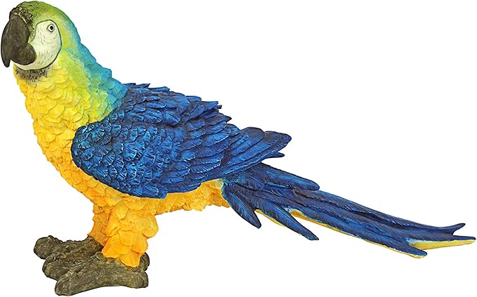 Design Toscano Mortimer the Macaw Tropical Parrot Statue-VerdiqueGarden