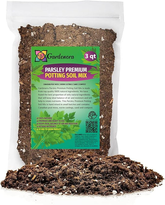 Parsley Plant Potting Soil - Enhance Flavor and Health with Professional Grade Nutrient-Rich Mix - 3 Quart-VerdiqueGarden