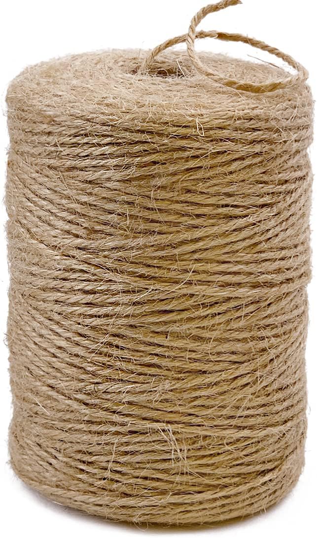 PerkHomy Natural Jute Twine 600 Feet Long Twine String for Crafts Gift Wrapping Packing Gardening Crochet Knitting Macrame Decor (Brown 2mm * 600feet)-VerdiqueGarden