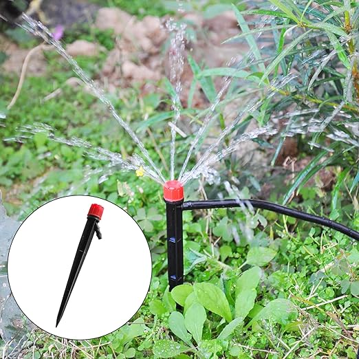 Drip Irrigation System Kit,100FT Adjustable Drip Watering Plant System with 5/16" and 1/4" Irrigation Tubing Hose,Drip Emitters,Lock Barbed Tee Fittings for Garden and Raised Beds,Greenhouse,Yard,Lawn-VerdiqueGarden