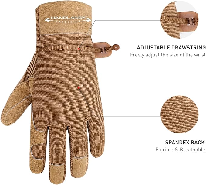 HANDLANDY Women Safety Work Gloves Utility Touch Screen Working Grip Glove for Yardwork Gardening Breathable Mechanic Gloves-VerdiqueGarden