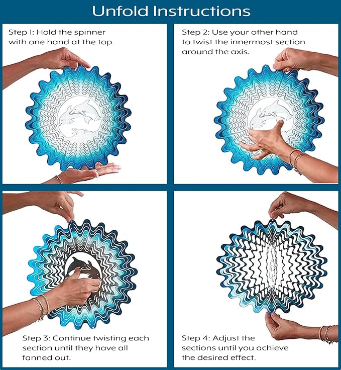 Dolphin Wind Spinners for Yard and Garden, Metal Dolphin Ornaments for Garden Décor, Outdoor Wind Spinner, Dolphin Gifts, Outdoor Garden Decoration, 12 inch Dolphin Wall Décor by ISEO-VerdiqueGarden