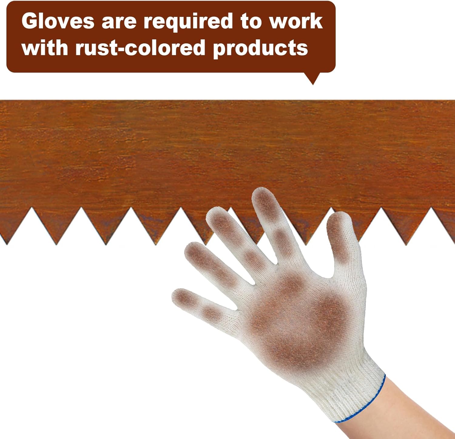 10 Inch Corten Steel Landscape Edging, 6 Pack Metal Landscape Edging, Landscape Edging with 7 Clips and Gloves for Lawn, Pathway, Yard (Rust-Colored)-VerdiqueGarden