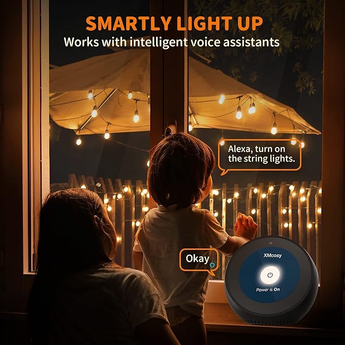 XMCOSY+ Outdoor String Lights, Smart Patio Lights 100Ft Dimmable Outdoor Lights Warm White, 50 G40 LED Bulbs, WiFi String Lights for Outside, Work with Alexa, APP Control, Waterproof Extendable-VerdiqueGarden