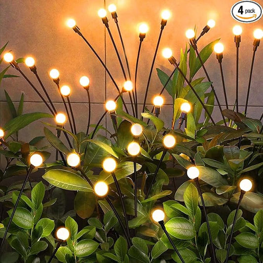 Solar Garden Lights,Solar Firefly Lights,8 Pack 64 Heads Solar Lights Outdoor Decorative,Sway by Wind, High Flexibility Iron Wire & Heavy Bulb Base,Yard Patio Pathway Lawn-VerdiqueGarden