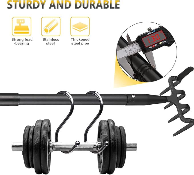 Hoe Garden Tools, 37-49 Inch Gardening Tools for Weeding, Stirrup Hoe Long Handle for Yard Weed Puller, Scuffle Hula Adjustable Weeding Loop Hoe for Lawn, Vegetable, Soil, Planting Black-VerdiqueGarden