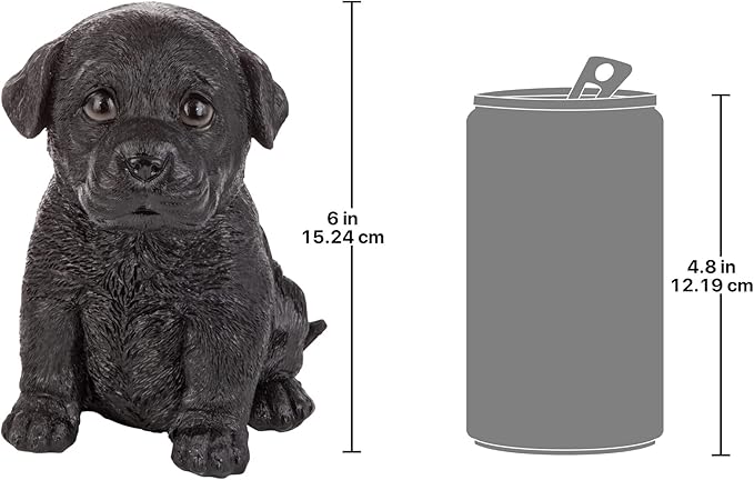 Design Toscano Black Lab Puppy Partner Collectible Dog Statue-VerdiqueGarden