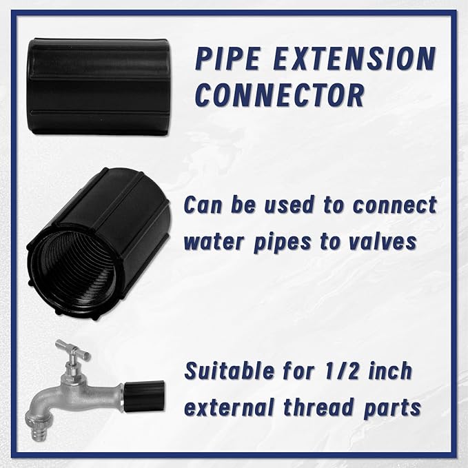 12 Pcs 1/2 Inch Female Threaded PVC Fitting Black PVC Female Adapter Pipe Fittings Drip Irrigation System for Irrigation Pipes Riser Extension (Black)-VerdiqueGarden