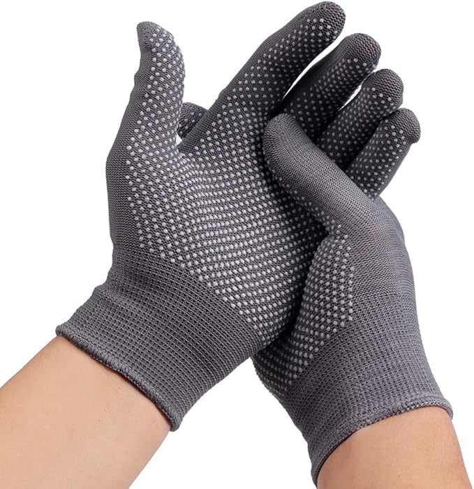 24Pcs Work Gloves Anti-slip Knitted Stretchy Cloth Glove Thin Moist Glove Liners-VerdiqueGarden