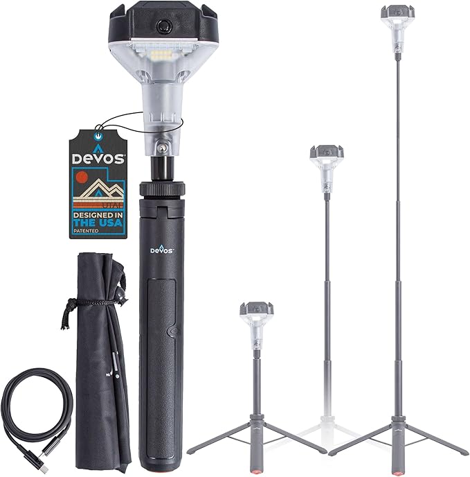 DEVOS - LIGHTRANGER 800 Mini Telescoping Camp Light, 4.5 Tall with 800 Lumens, Ultra Compact & Portable, Rechargeable LED Lantern, Up to 30-Hour Runtime, 1 Year Warranty, Includes Carry Case-VerdiqueGarden