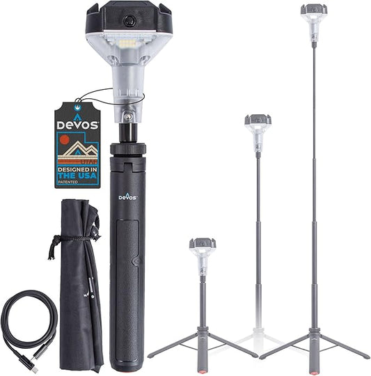 DEVOS - LIGHTRANGER 800 Mini Telescoping Camp Light, 4.5 Tall with 800 Lumens, Ultra Compact & Portable, Rechargeable LED Lantern, Up to 30-Hour Runtime, 1 Year Warranty, Includes Carry Case-VerdiqueGarden