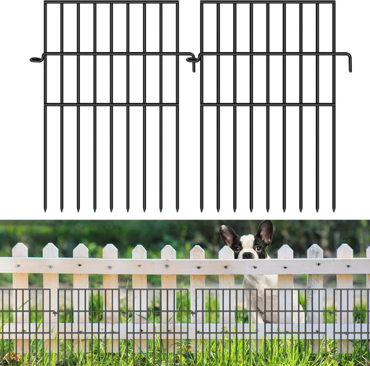 Animal Barrier Fence, 10 Panels No Dig Fences, 17in(H) X 10.8ft(L) Garden Fence Animal Barrier for Rabbits and Dog Under Fencing Barrier, Rustproof Metal Fences Border for Outdoor, Yard, Patio-VerdiqueGarden