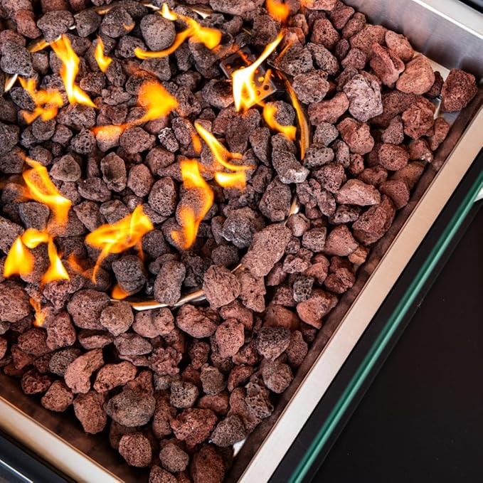 Ashton 36” Propane Fire Pit Smokeless Firepit Converts to Outdoor Gas Fire Pit for Outside Patio Firepit Table Includes Windscreen Rain & Tank Cover Lava Rocks Lid CSA Certified-VerdiqueGarden