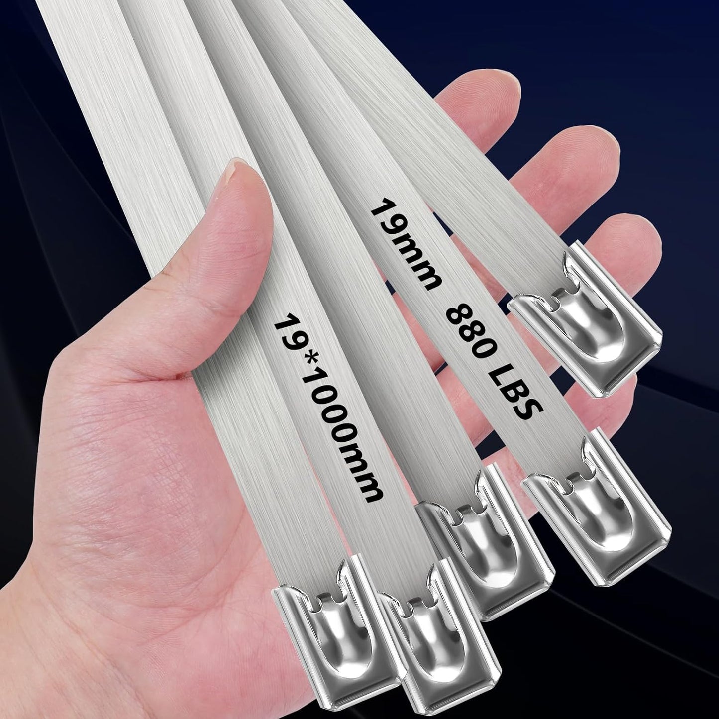 Metal Zip Ties Heavy Duty Outdoor, 40 Inch 880 Lb Wide Stainless Steel Zip Ties Self-locking Metal Cable Ties Suitable for Exhaust Wrap, Fence, Farms, Pipes, Cables, as well as Outdoor binding 20PCS-VerdiqueGarden