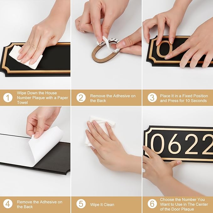 House Numbers for Outside, Address Plaques, Mailbox Numbers, Two Sets of Numbers from 0-9, Personalized Address Signs for House, Mailbox, Apartment, Office, Hotel, Classroom, Garden. Decorative Numbers Plaque.-VerdiqueGarden