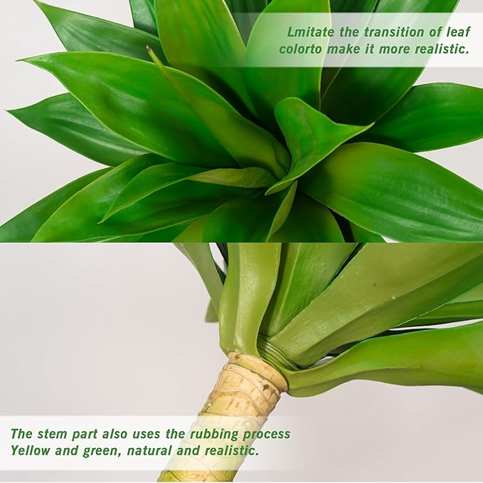 Artificial Agave Plants,Large UV Resistant Fake Agave Planters for Indoor and Outdoor Decorating Plantas Artificiales Decorativas Grandes(2Pack, 28")-VerdiqueGarden