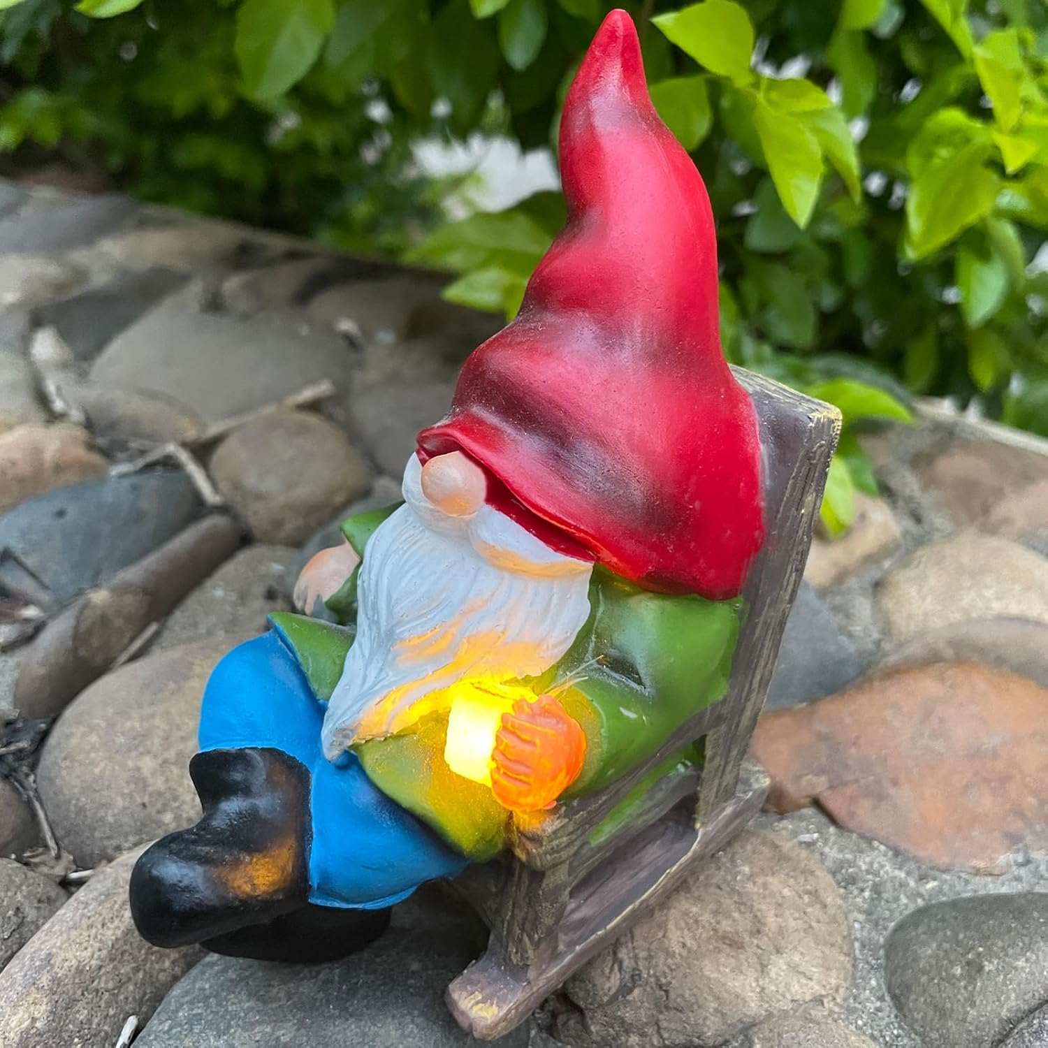 Solar Gnomes Decor Outside Mini Gnome Figurines Outdoor Solar Porch Patio Garden Miniatures Gnomes Decor Gift for Women Grandma Mother's Day Birthday-VerdiqueGarden