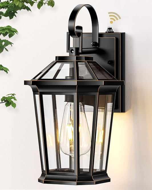 VIANIS Dusk to Dawn Outdoor Wall Lighting, Black Waterproof Exterior Lighting Fixtures for House, 100% Anti-Rust Aluminum Modern Outside Coach Light Fixture Wall Mount for Porch, Garage, Front Door-VerdiqueGarden