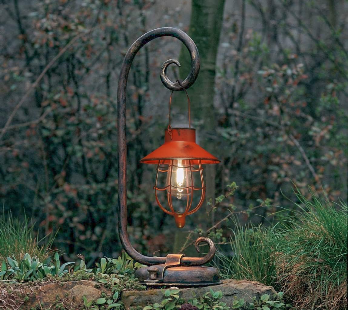 YAKii 6 Pack Solar Lantern Hanging Waterproof Outdoor Metal Solar Lamp with Warm White Light Decorate for Yard Garden Pathway Patio Porch (Red)-VerdiqueGarden
