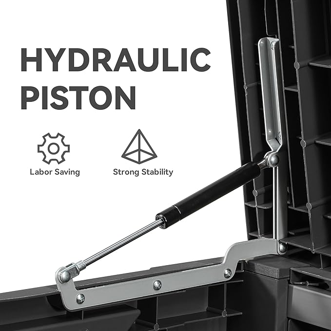 YITAHOME 120 Gallon Outdoor Storage Deck Box, Large Resin Patio Storage for Outdoor Pillows, Garden Tools and Pool Supplies, Waterproof, Lockable, (Dark Grey)-VerdiqueGarden