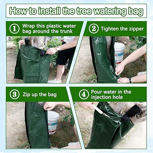 12 Pack 20 Gallon Tree Watering Bags, Reusable, Heavy Duty and Slow Release Gator Bags for Trees, Premium PVC Plant Drip Irrigation Bags,5-8 Hours Releasing Time-VerdiqueGarden