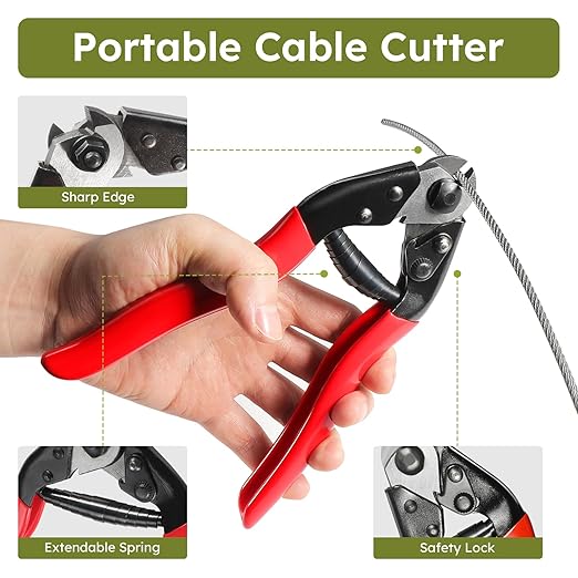 500FT 1/8" T316 Stainless Steel Cable, Wire Rope Aircraft Cable for Deck Cable Railing Kit and DIY Balustrades, 7x7 Strands Construction, Comes with a Cutter