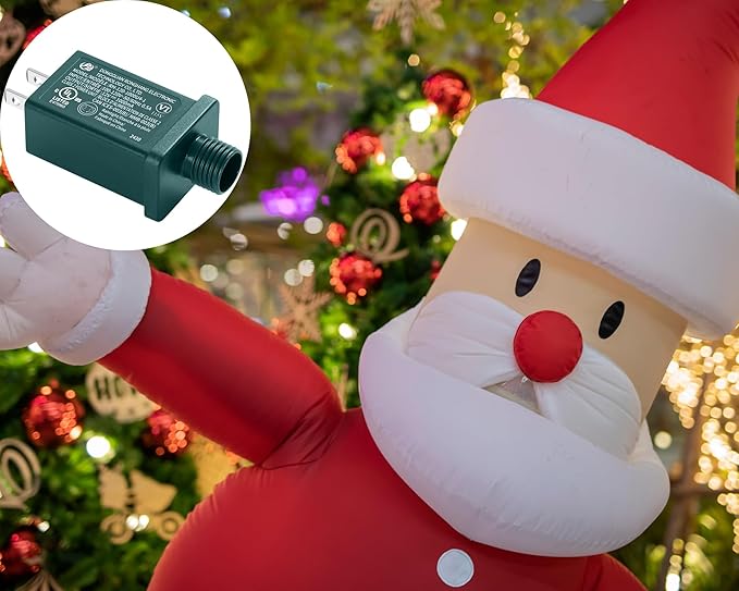 Replacement Yard Inflatable Adapter Power Supply Adaptor - 12V 1.0A 2Pcs - Inflatable Plug Replacement Class 2 Power Supply - Green - for Christmas Tree Light/Thanksgiving Yard Blow Up Decorations-VerdiqueGarden