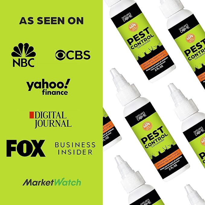 Nature's Dome 12 oz Pest Control Concentrate – Makes 1 Gallon – Eco-Friendly, Plant-Based Formula for Ant, Roach, Spider, Fly, Flea & Insect Control – Child & Pet Safe for Indoor/Outdoor Use-VerdiqueGarden