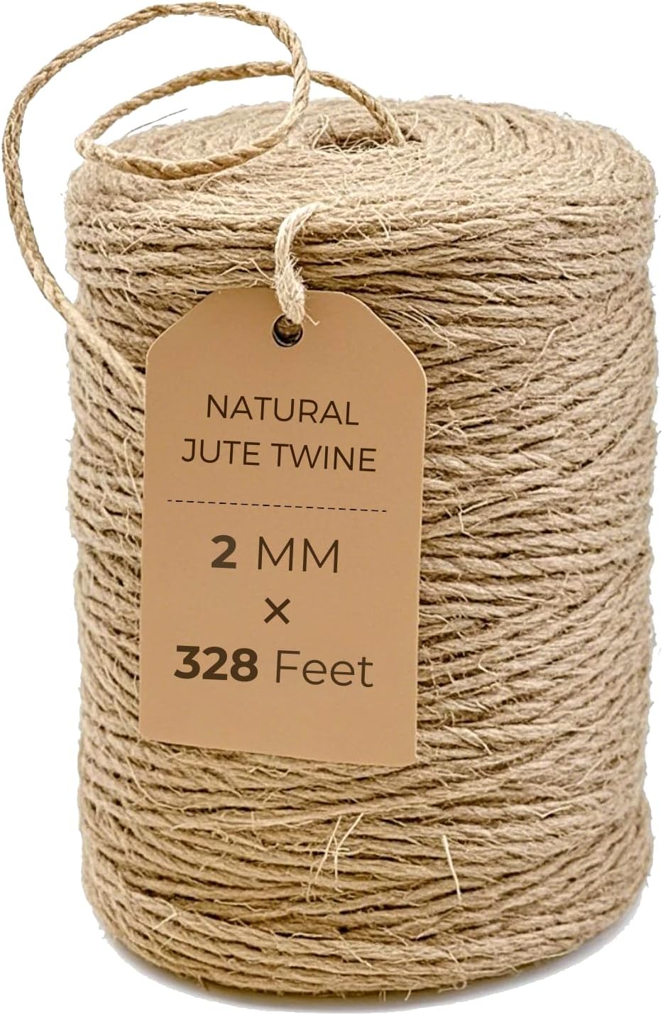 Garden Twine 3mm, 328 Feet Natural Jute Twine for Garden, Crafts, Gifts Wrapping, Packing and Home Decor-VerdiqueGarden