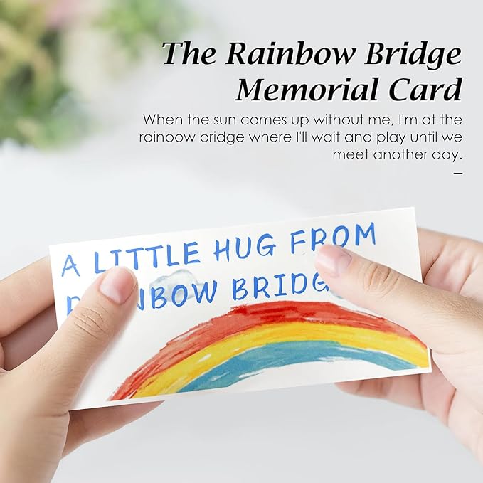 Pet Memorial Gifts for Dogs Rainbow Bridge Dog Memorial Gifts for Loss of Dog Rainbow Maker Heart-Shaped Crystal Suncatcher with Sympathy Card Dog Memorial Ornament Windows Hanging Decor-VerdiqueGarden